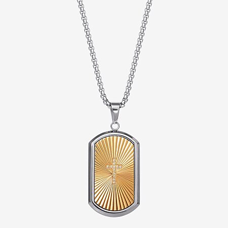 Shaquille O'Neal XLG™ Mens White Cubic Zirconia Stainless Steel 22