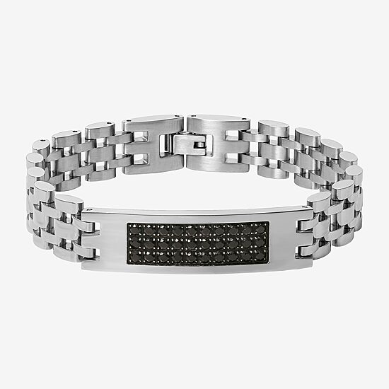Shaquille O'Neal XLG™ Mens Stainless Steel 9 Inch Solid Link Id Bracelet