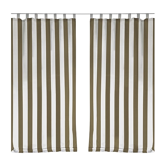 Threadmade Highland Stripe Uv 50+ Tab Top Light-Filtering Single Outdoor Curtain Panel