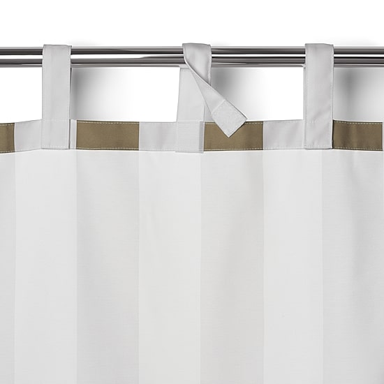 Threadmade Highland Stripe Uv 50+ Tab Top Light-Filtering Single Outdoor Curtain Panel