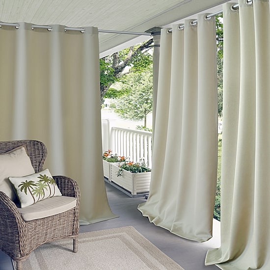 Threadmade Connor Grommet Top Light-Filtering Single Outdoor Curtain Panel