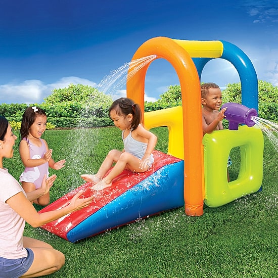 Banzai Jr. Splash Fun Toddlers Activity Water Park 18 Months  Up Kiddie Pool