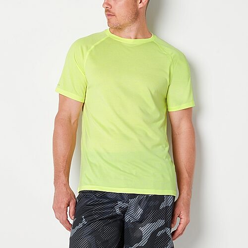 Xersion EverAir Mens Crew Neck Short Sleeve Quick Dry Active T-Shirt, Small, Yellow