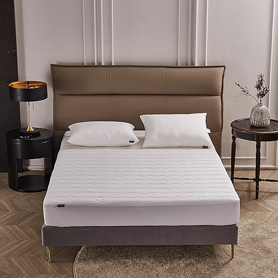 Farm To Home Organic Blended Cotton Wavy Channel Sown Alternative Mattress Pad