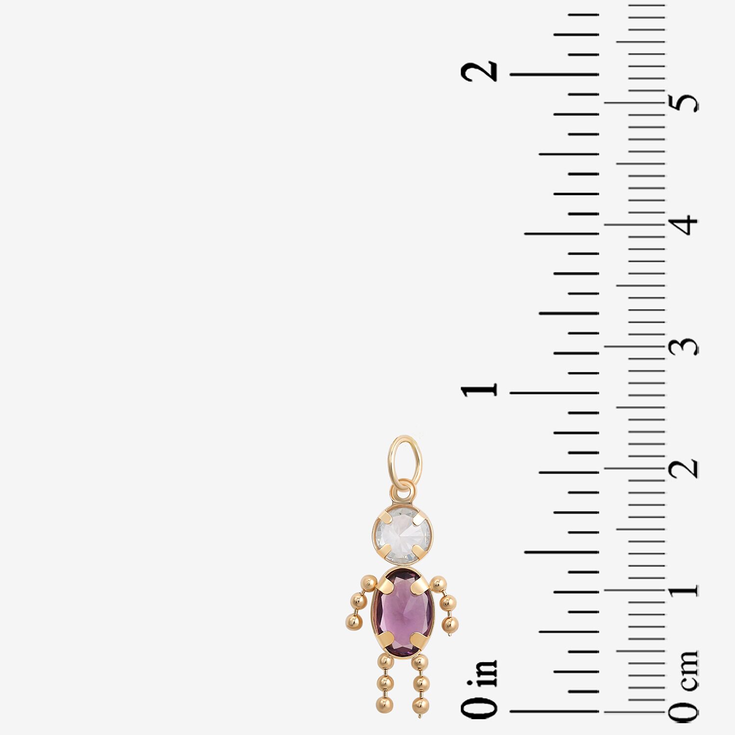 10K Gold February Birthstone Babies Boy Charm