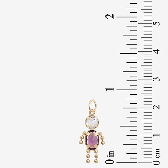 10K Gold February Birthstone Babies Boy Charm
