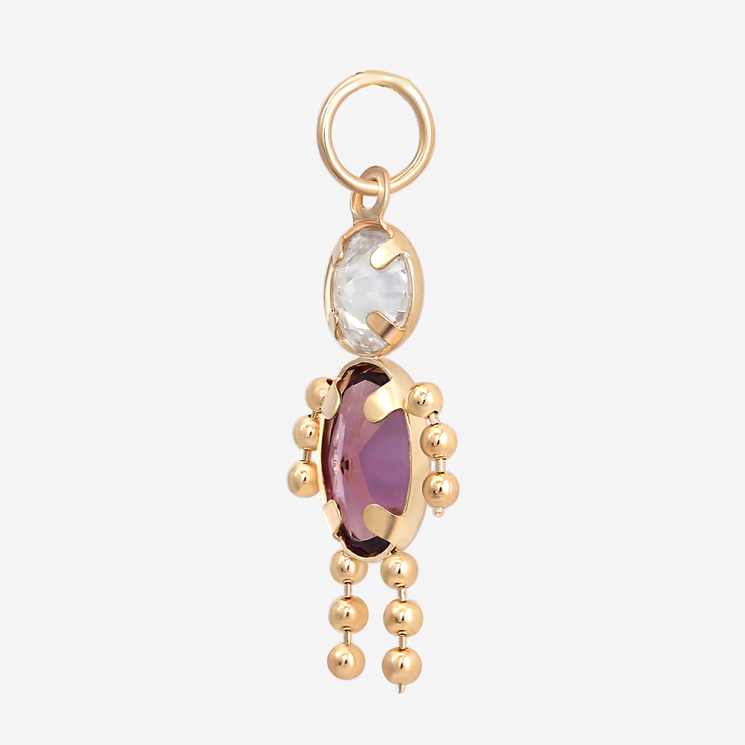 10K Gold February Birthstone Babies Boy Charm