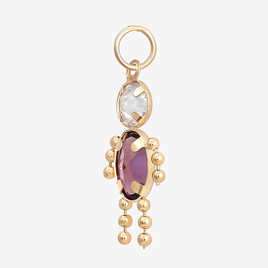 10K Gold February Birthstone Babies Boy Charm