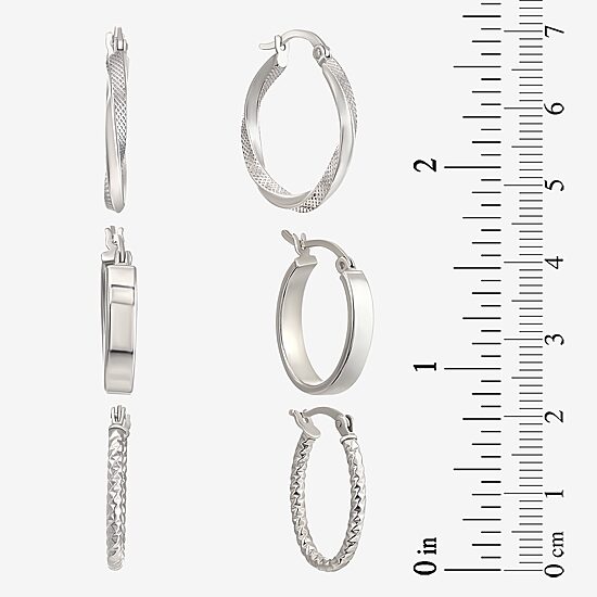Womens Sterling Silver 6 Pair Earring Set