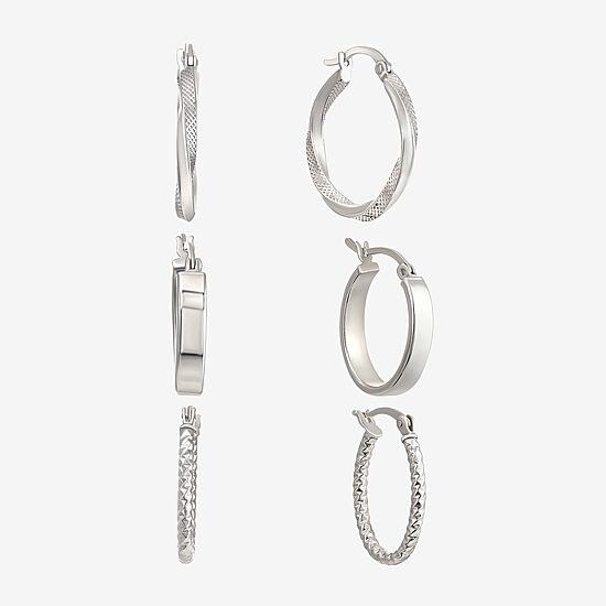 Womens Sterling Silver 6 Pair Earring Set