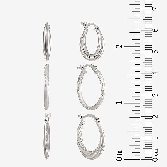 Womens Sterling Silver 6 Pair Earring Set