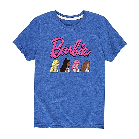 Little & Big Kid Girls Crew Neck Short Sleeve Regular Fit Barbie Graphic T-Shirt