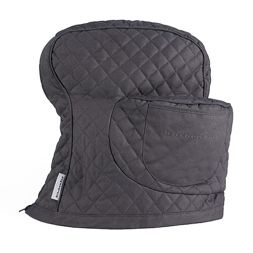 KitchenAid Fitted Tilt-Head Solid Stand Mixer Cover with Storage Pocket, Quilted, 14.37" x 18" x 10" - Charcoal Gray
