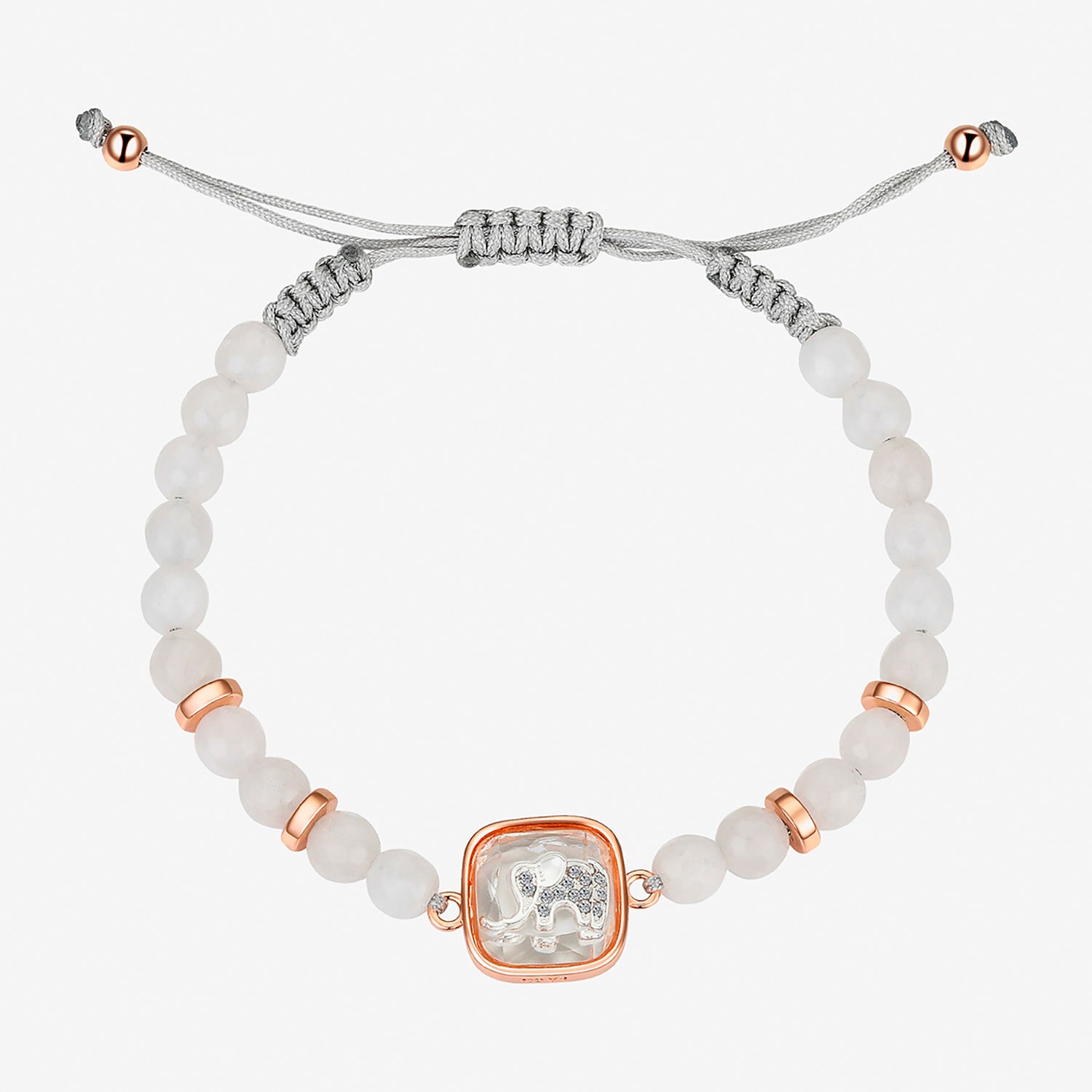 Footnotes Shaker Elephant Womens Cubic Zirconia 14k Rose Gold Over Brass Bolo Bracelet