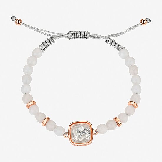 Footnotes Shaker Elephant Womens Cubic Zirconia 14k Rose Gold Over Brass Bolo Bracelet