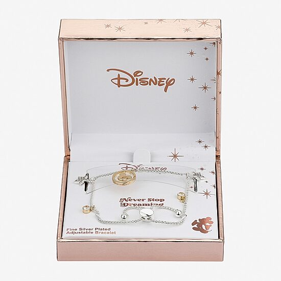 Disney Classics Womens Cubic Zirconia 14K Gold Over Brass Star Mickey Mouse Bolo Bracelet