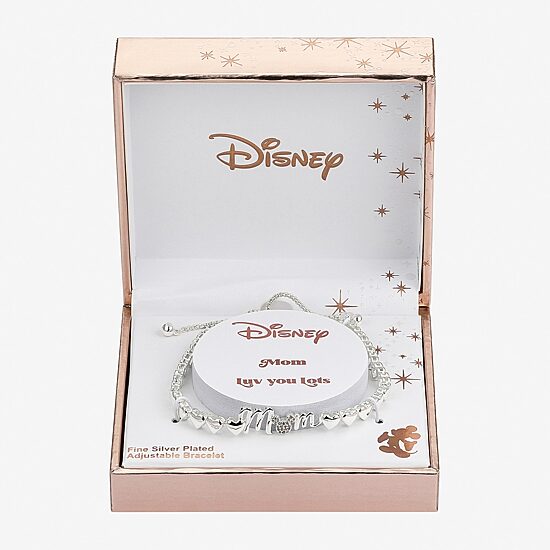 Disney Classics Mom Womens Cubic Zirconia Heart Mickey Mouse Bolo Bracelet