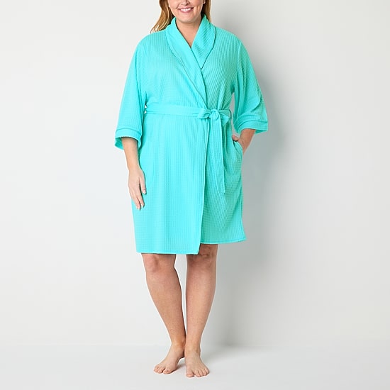 Liz Claiborne Womens Long Length Long Sleeve Robe