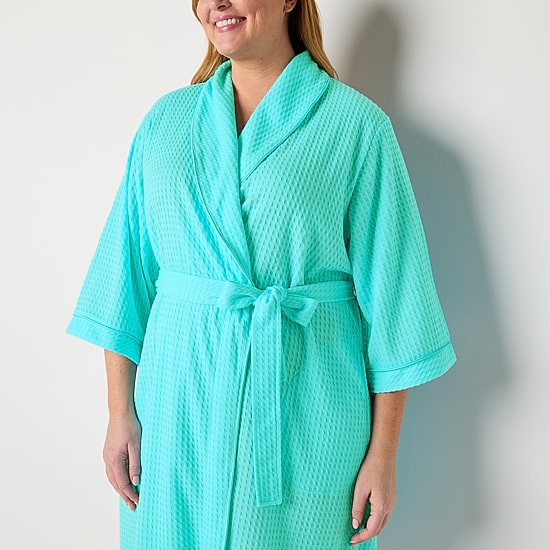 Liz Claiborne Womens Long Length Long Sleeve Robe