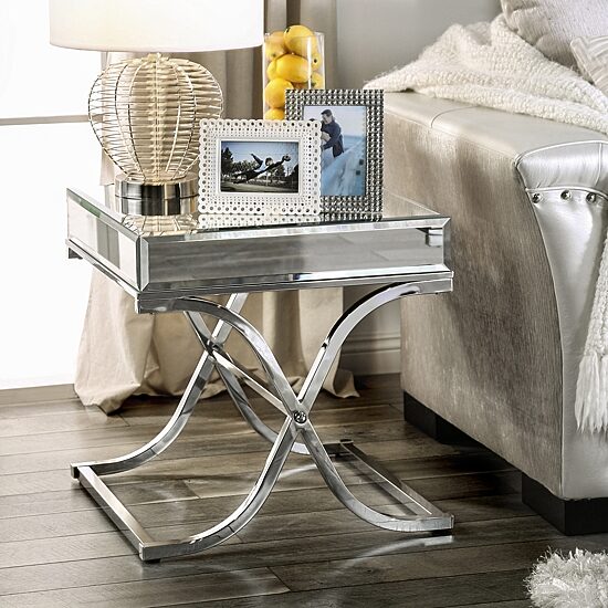 Furniture of America™ Hope Mirrored End Table