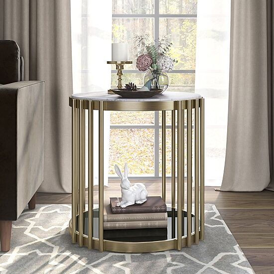 Furniture of America™ Aurora Storage Metal End Table