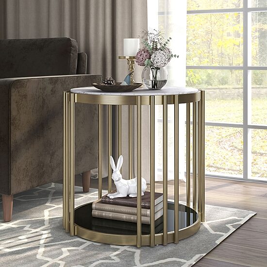 Furniture of America™ Aurora Storage Metal End Table