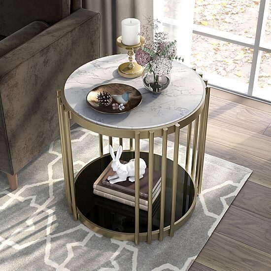 Furniture of America™ Aurora Storage Metal End Table