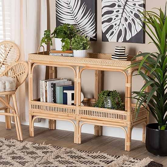 Lombok Rattan Console Table