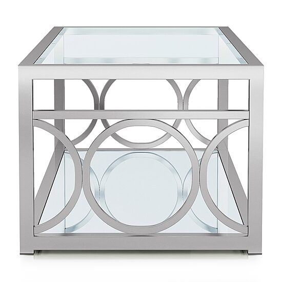 Furniture of America™ Jasper Glass Top Mirrored Storage Glass Coffee Table