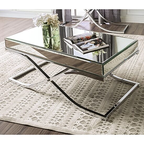 Furniture of America™ Hope Mirrored Metal Coffee Table