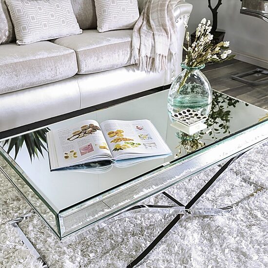 Furniture of America™ Hope Mirrored Metal Coffee Table