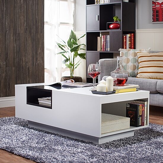 Furniture of America™ Auburn Glass Top Storage Coffee Table