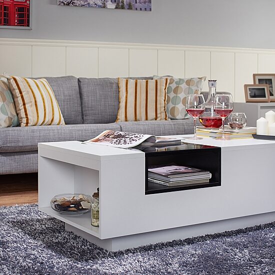Furniture of America™ Auburn Glass Top Storage Coffee Table