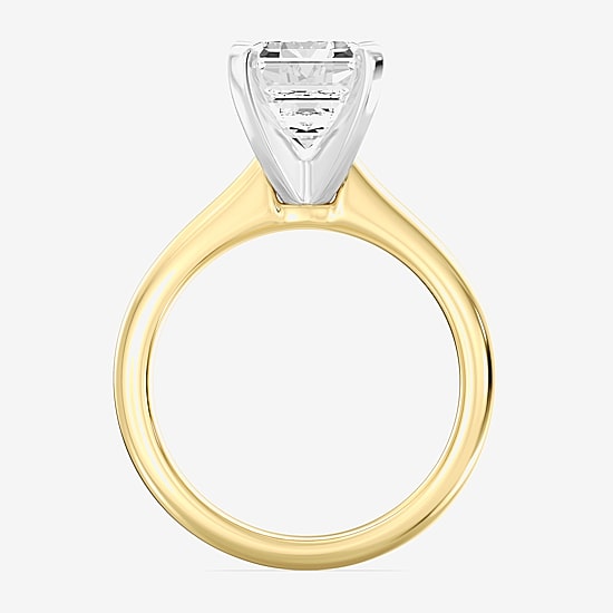 (F / VS1) Womens 5 CT. Lab-Grown White Diamond 14K Gold Emerald-cut Solitaire Engagement Ring