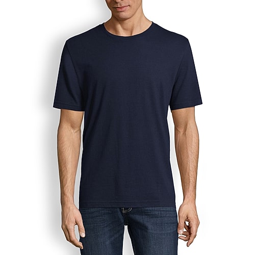St. John's Bay Dexterity Super Soft Mens Easy-on + Easy-off Crew Neck Short Sleeve Adaptive T-Shirt, Large, Blue