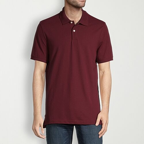 St. John's Bay Dexterity Premium Stretch Mens Classic Fit Easy-on + Easy-off Adaptive Short Sleeve Polo Shirt, Small, Red