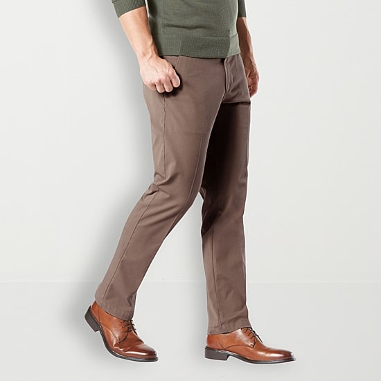 Dockers Workday Khaki With Smart 360 Flex Mens Straight Fit Flat Front Pant