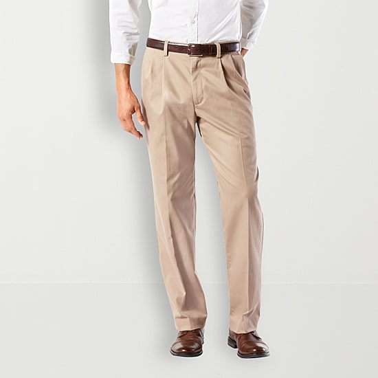 Dockers Easy Khaki With Stretch Mens Comfort Waistband Classic Fit Pleated Pant
