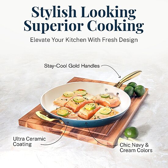 Gotham Steel Ultra 14" Non-Stick Family Pan with Helper Handle