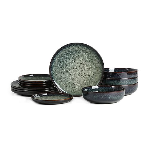 Stone Lain Remy 12-pc. Stoneware Dinnerware Set In Blue