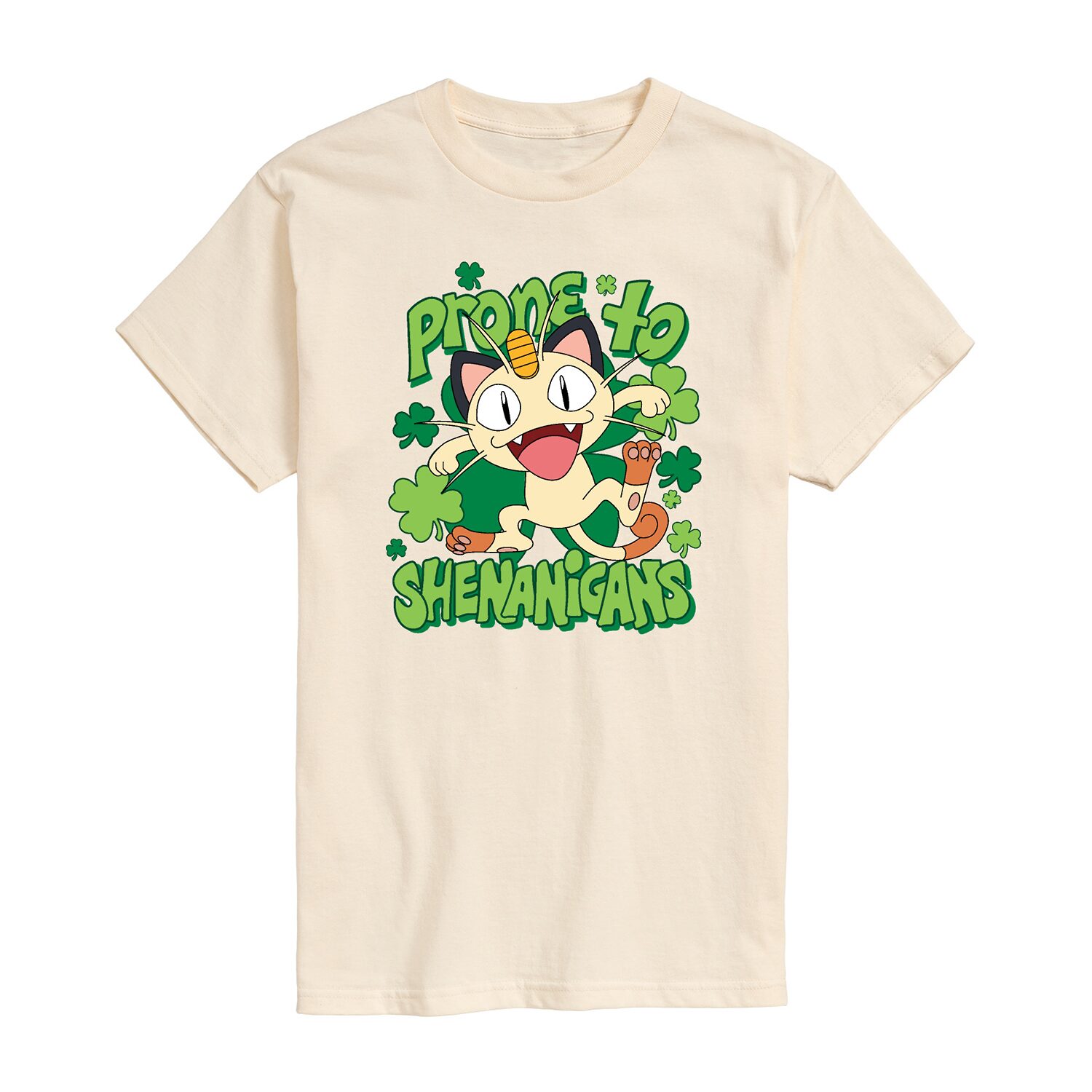 Novelty Mens Crew Neck Short Sleeve Regular Fit Pokemon Graphic T-Shirt