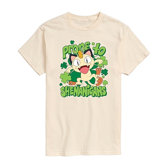 Novelty Mens Crew Neck Short Sleeve Regular Fit Pokemon Graphic T-Shirt