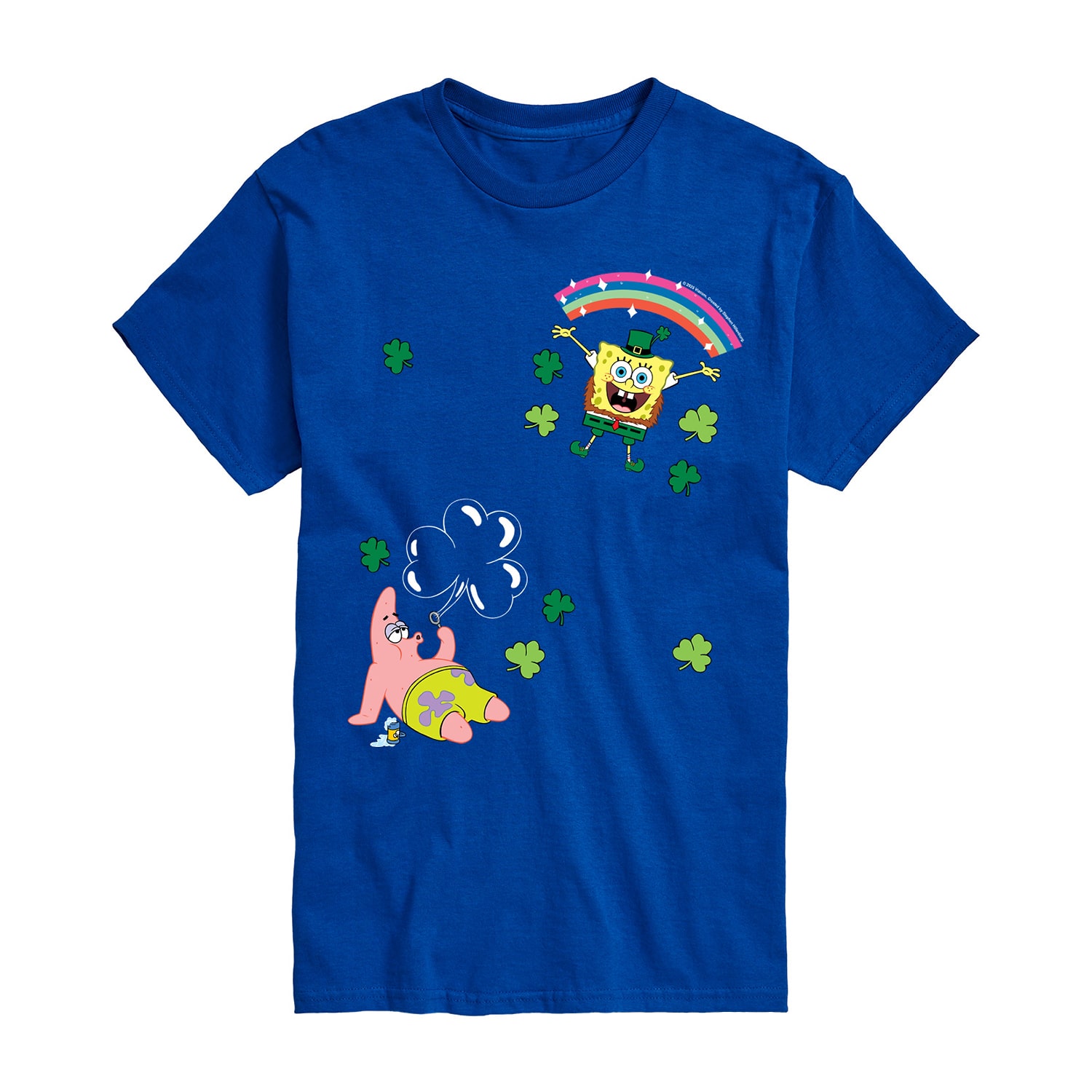 Novelty Mens Crew Neck Short Sleeve Regular Fit Spongebob Graphic T-Shirt