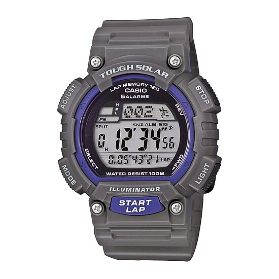 Casio® Mens Gray Resin Strap Solar Sport Watch STLS100H-8AV