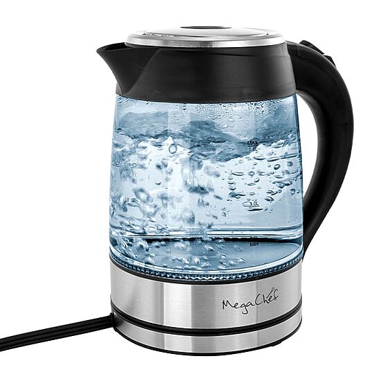 MegaChef 1.7 Quart Glass & Stainless Steel Electric Kettle