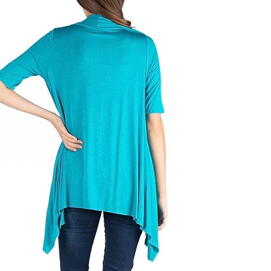 24/7 Comfort Apparel Loose Fit Open Front Cardigan