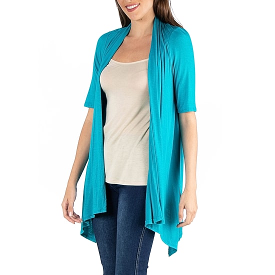 24/7 Comfort Apparel Loose Fit Open Front Cardigan