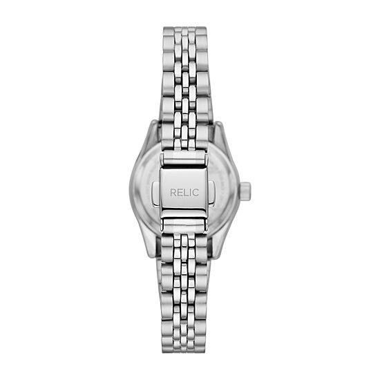 Relic By Fossil Keira Womens Crystal Accent Silver Tone Stainless Steel 2-pc. Watch Boxed Set Zr12613set