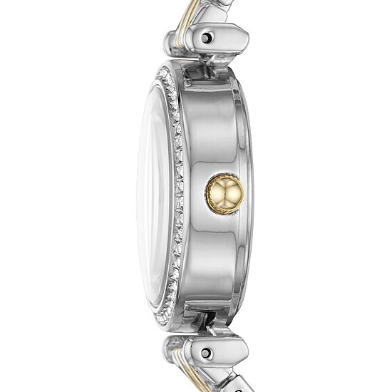 Relic By Fossil Kimberly Womens Crystal Accent Two Tone Bracelet Watch Zr34593