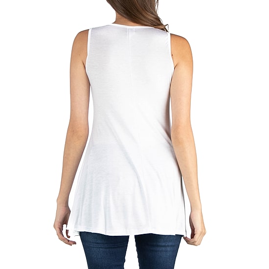 24/7 Comfort Apparel Scoop Neck Sleeveless Tunic Top